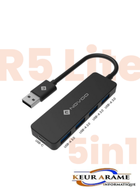 NOVOO R5 Lite - Adaptateur USB 5 en 1 - Keur Arame Informatique - leader dans la distribution d'appareils électronique, informatique et électroménager au Sénégal et en Afrique de l'Ouest