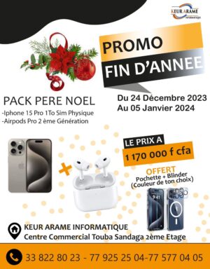 iPhone 15 PRO - 1 To -  Sim Physique + Airpod PRO 2eme Gen