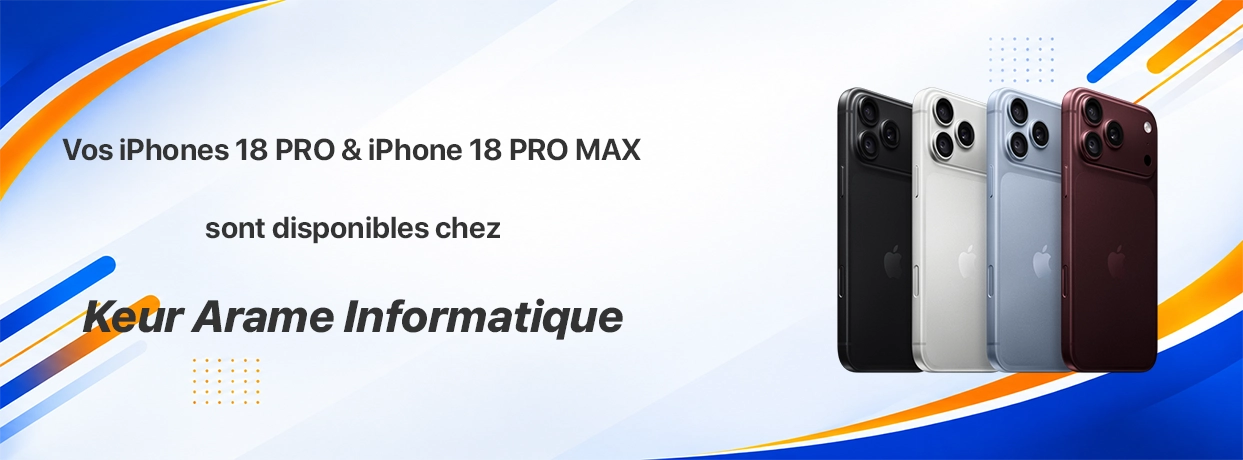 iPhone 18 PRO & iPhone 18 PRO MAX disponibles - Keur Arame Informatique Leader dans la distribution d'appareils électroniques au Sénégal et en Afrique de l'Ouest